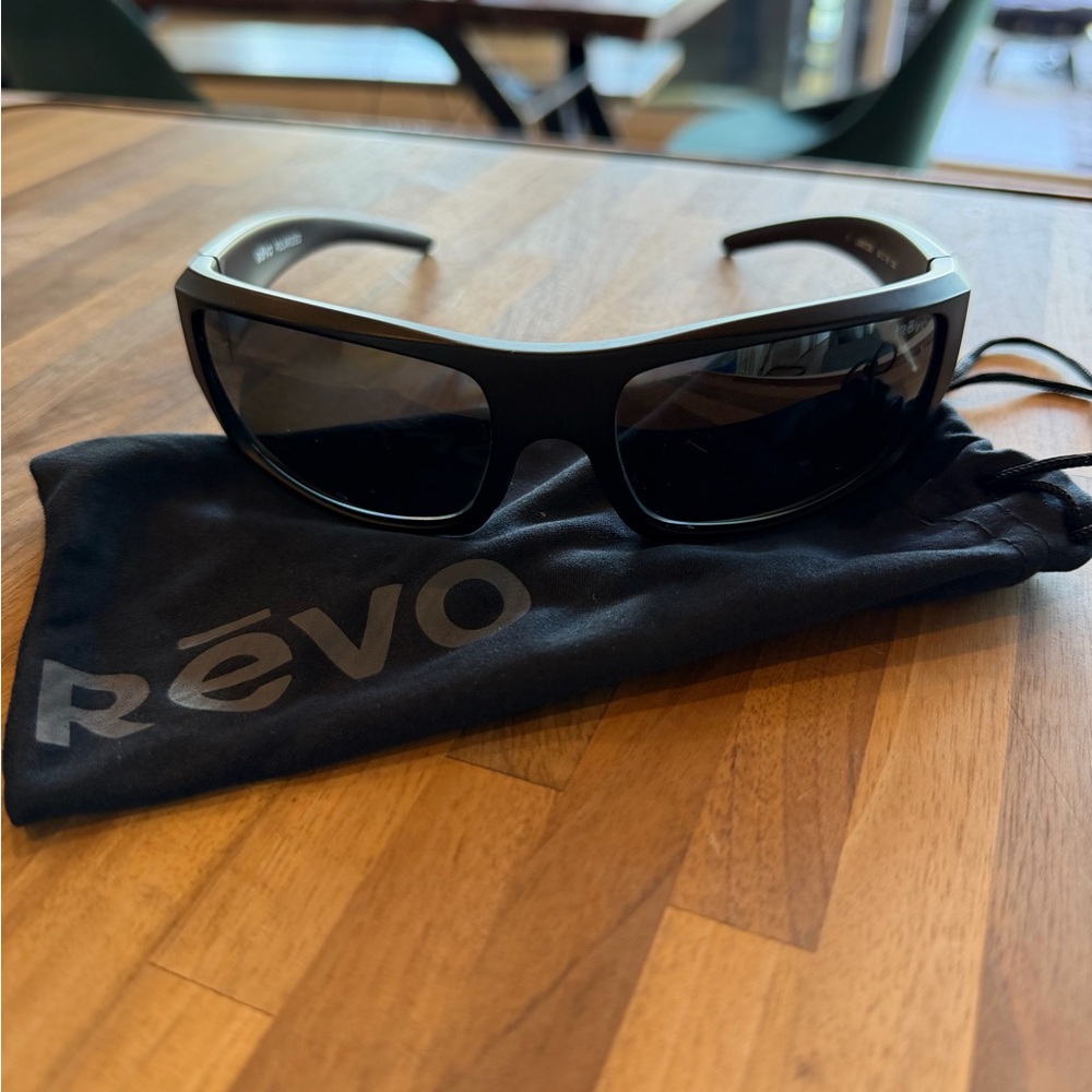 Revo Black Wraparound Sunglasses